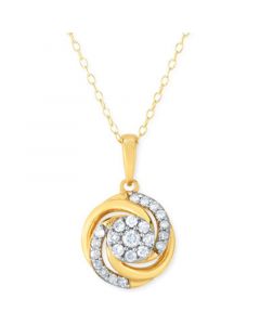 Diamond Love Knot 18" Pendant Necklace (1/4 ct. t.w.) in 14k Gold-Plated Sterling Silver