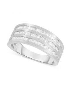 Diamond Baguette Triple Row Statement Ring (1/2 ct. t.w.) In Sterling Silver or !4K Gold-Plated Sterling Silver