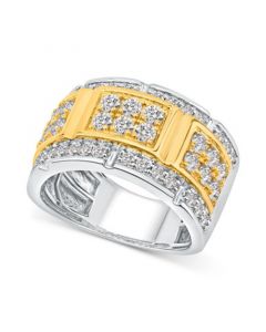 Men's Diamond Ring (2 ct. t.w.) in Two-Tone 10k Gold & White Gold