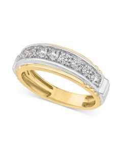 Men's Diamond Ring (1 ct. t.w.) in Two-Tone 10k Gold & White Gold