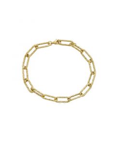 Textured Paperclip Link Chain Bracelet in 10k Gold