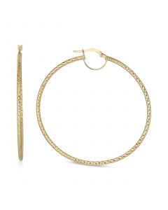 Textured Large Hoop Earrings in 10k Gold