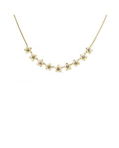 Flower Statement Necklace in Sterling Silver & 14k Gold-Plate, 18" + 2" extender