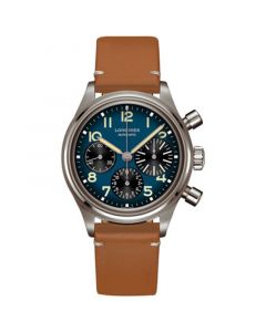 Men's Swiss Automatic Chronograph Avigation BigEye Brown Leather Strap 41mm