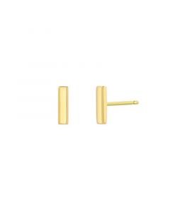 Gold Bar 14K Yellow Gold Stud Earrings