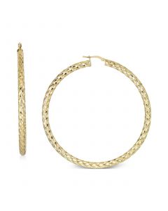 Textured Large Hoop Earrings in 14k Gold-Plated Sterling Silver