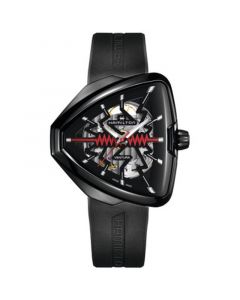 Men's Swiss Ventura Black Rubber Strap Watch 45m