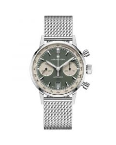 Men's Swiss Intra-Matic Chronograph H Stainless Steel Mesh Bracelet Watch 40mm