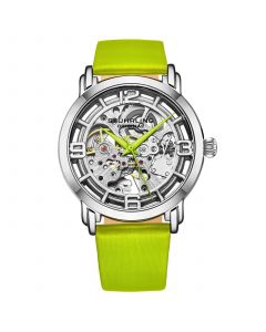 Women's Automatic Green Genuine Leather Strap Watch 40mm