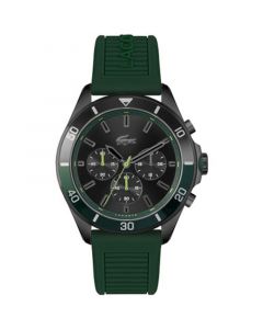 Men's Chronograph Tiebreaker Green Silicone Strap Watch 44mm