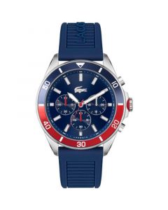 Men's Chronograph Tiebreaker Blue Silicone Strap Watch 44mm