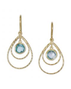 Sky Blue Topaz Double Teardrop Drop Earrings (2-1/5 ct. t.w.) in 14k Gold-Plated Sterling Silver