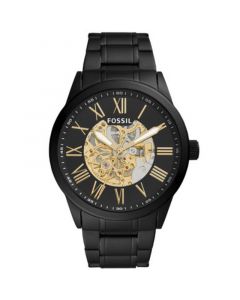 Men's Flynn Automatic Black Stainless Steel Watch 48mm