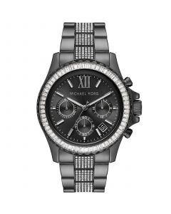 Women's Everest Chronograph Gunmetal Ion Plating Stainless Steel Bracelet Watch 42mm