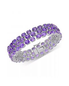 Amethyst Three Row Statement Bracelet (28-3/8 ct. t.w.) in Sterling Silver (Also in Blue Topaz, Rhodolite Garnet & Citrine)