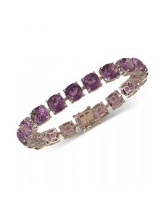 Blue Topaz Cushion Tennis Bracelet (47 ct. t.w.) in Sterling Silver (Also in Amethyst & Citrine)