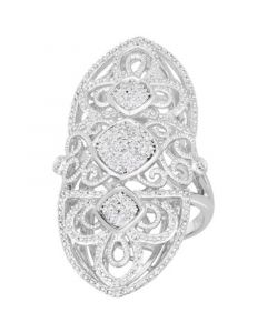 Diamond Filigree Statement Ring (1/4 ct. t.w.) in Sterling Silver