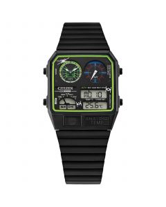 Trench Run Analog-Digital Black Stainless Steel Bracelet Watch 33mm