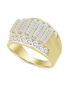 Men's Diamond Baguette Cluster Ring (2 ct. t.w.) in 10k Gold