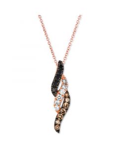 Multicolor Diamond 18" Pendant Necklace (1/3 ct. t.w.) in 14k Rose Gold