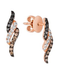 Multicolor Diamond Drop Earrings (1/2 ct. t.w.) in 14k Rose Gold