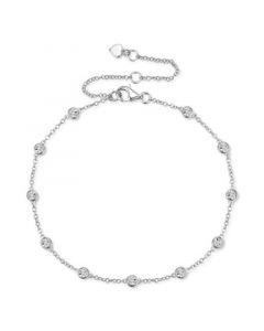 Diamond Bezel Chain Bracelet (1/10 ct. t.w.) in Sterling Silver, 14k Gold-Plated Sterling Silver or 14k Rose Gold-Plated Sterling Silver