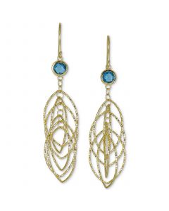 Sky Blue Topaz Bezel Spiral Drop Earrings (2 ct. t.w.) in 14k Gold-Plated Sterling Silver