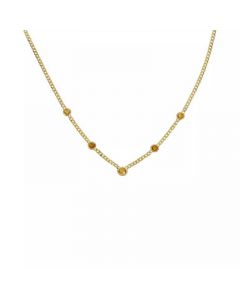 Citrine Bezel 18" Statement Necklace (3 ct. t.w.) in 14k Gold-Plated Sterling Silver