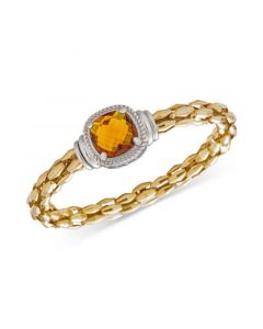 Citrine Turbo Bangle Bracelet (8-1/2 ct. t.w.) in Sterling Silver & 14k Gold-Plate