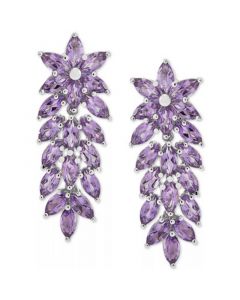 Amethyst Floral Drop Earrings (8 ct. t.w.) in Sterling Silver (Also in Swiss Blue Topaz)