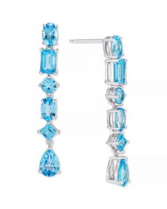 Swiss Blue Topaz Drop Earrings (6-1/5 ct. t.w.) in Sterling Silver (Also in Citrine)