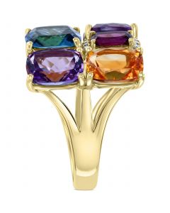 EFFY® Multi-Gemstone (12-1/8 ct. t.w.) & Diamond (1/6 ct. t.w.) Statement Ring in 14k Gold