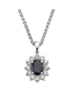 EFFY® Sapphire (2-7/8 ct. t.w.) & Diamond (1-3/8 ct. t.w.) 18" Pendant Necklace in 14k White Gold