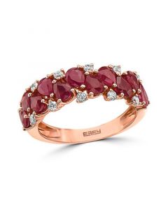 EFFY® Ruby (2-1/10 ct. t.w.) & Diamond (1/4 ct. t.w.) Statement Ring in 14k Rose Gold