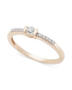 Certified Diamond Stack Ring (1/6 ct. t.w.) in 14k Gold, Created for Macy's