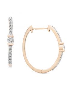 Certified Diamond Hoop Earrings (1/6 ct. t.w.) in 14k Gold, Created for Macy's