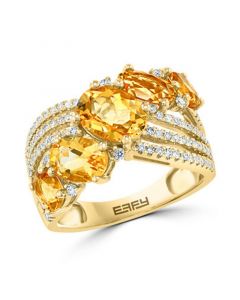 EFFY® Citrine (4-1/10 ct. t.w.) & Diamond (3/8 ct. t.w.) Statement Ring in 14k Gold