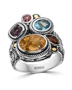 EFFY® Multi-Gemstone Statement Ring (4-3/4 ct. t.w.) in Sterling Silver & 18k Gold