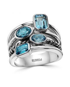 EFFY® London Blue Topaz Statement Ring (3-1/20 ct. t.w.) in Sterling Silver