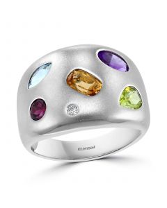 EFFY® Multi-Gemstone (2 ct. t.w.) & Diamond (1/20 ct. t.w.) Statement Ring in Sterling Silver