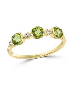 EFFY® Peridot (7/8 ct. t.w.) & Diamond (1/20 ct. t.w.) Ring in 14k Gold