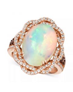 Neopolitan Opal (4-1/2 ct. t.w.) & Diamond (1 ct. t.w.) Statement Ring in 14k Rose Gold (Also Available in White Gold or Yellow Gold)