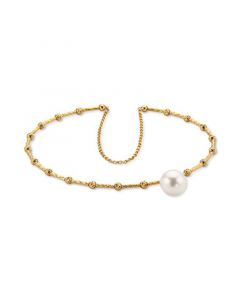 EFFY® Cultured Freshwater Pearl (8mm) & Diamond Accent Bangle Bracelet in 14k Gold