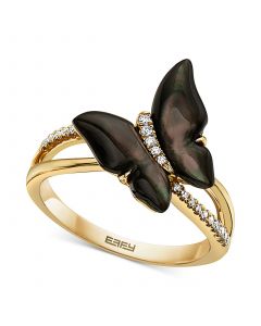 EFFY® Mother-of-Pearl & Diamond (1/10 ct. t.w.) Ring in 14k Gold