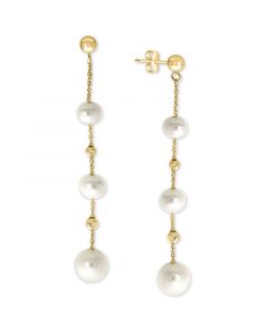 EFFY® Cultured Freshwater Pearl (5-8mm) Linear Drop Earrings in 14k Gold