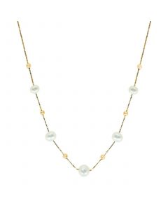 EFFY® Cultured Freshwater Pearl (5mm-6-1/2mm) 18" Statement Necklace in 14k Gold