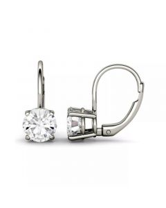 Moissanite Leverback Earrings (2 ct. t.w. Diamond Equivalent) in 14k White or Yellow Gold