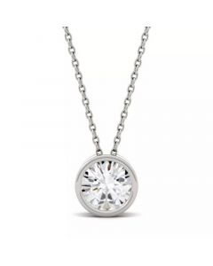 Moissanite Bezel Solitaire Pendant (1/2 ct. t.w. Diamond Equivalent) in 14k White or Yellow Gold