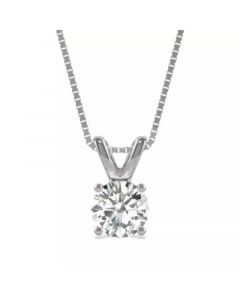 Moissanite Solitaire Pendant 1 ct. t.w. Diamond Equivalent in 14k White or Yellow Gold