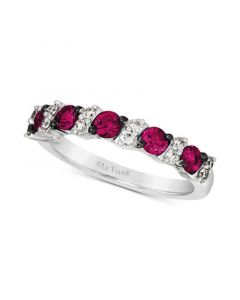 Passion Ruby (1-1/20 ct. t.w.) & Nude Diamond (1/5 ct .t.w.) Band in 14k White Gold